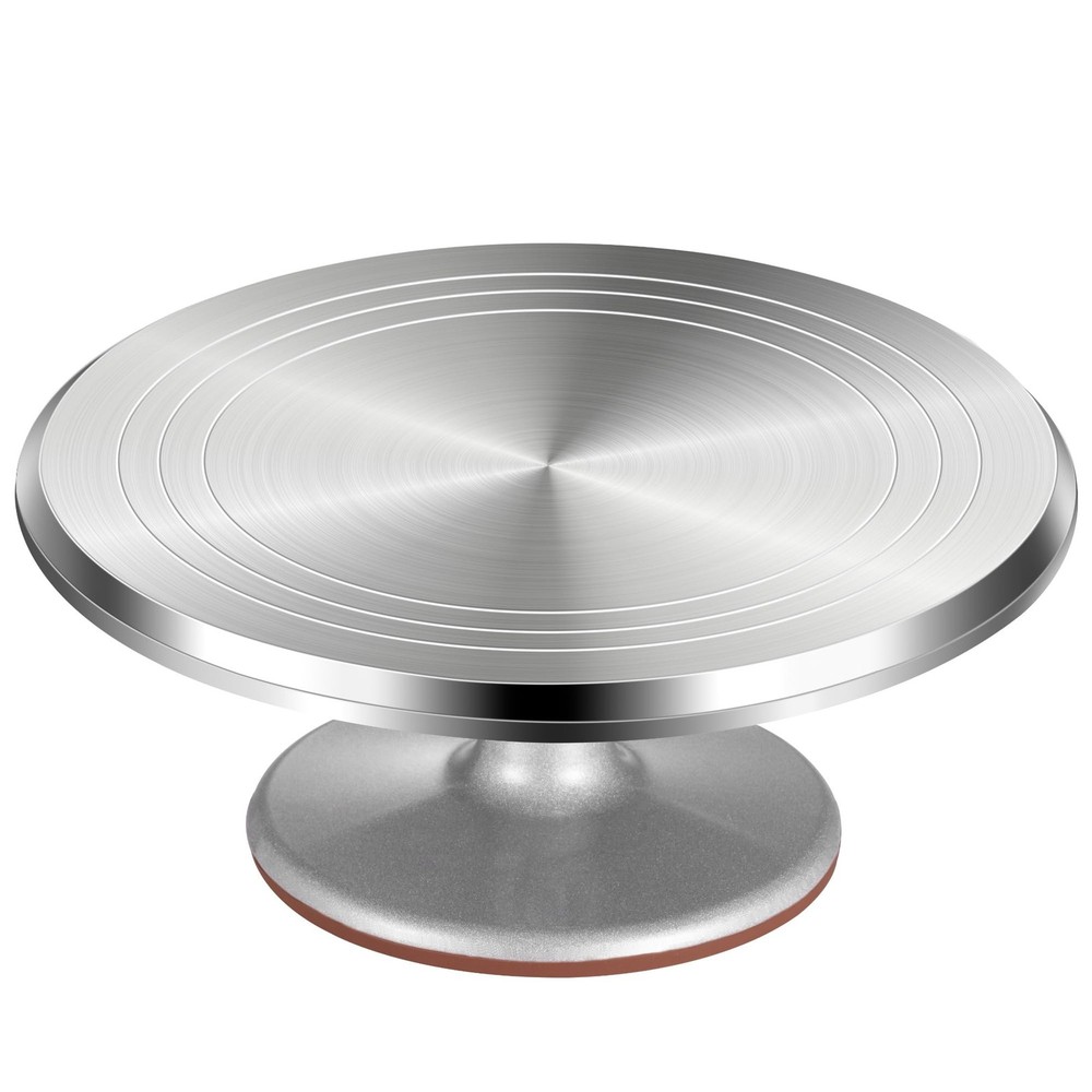 Puroma 12-Inch Aluminum Rotating Cake Turntable Stand with Non-Slip Base