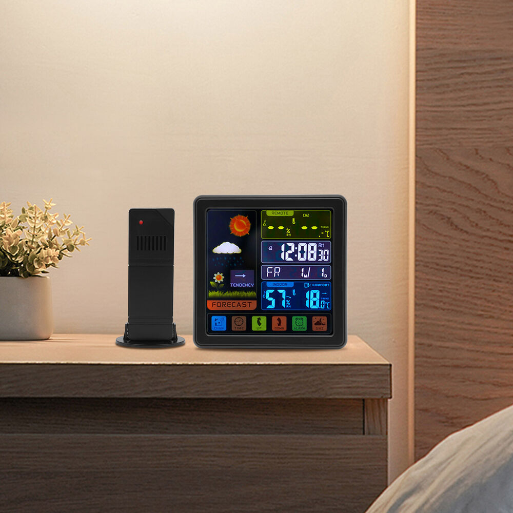 Wireless Digital Weather Station with Indoor Outdoor Temperature Humidity Monitor LCD Display-image