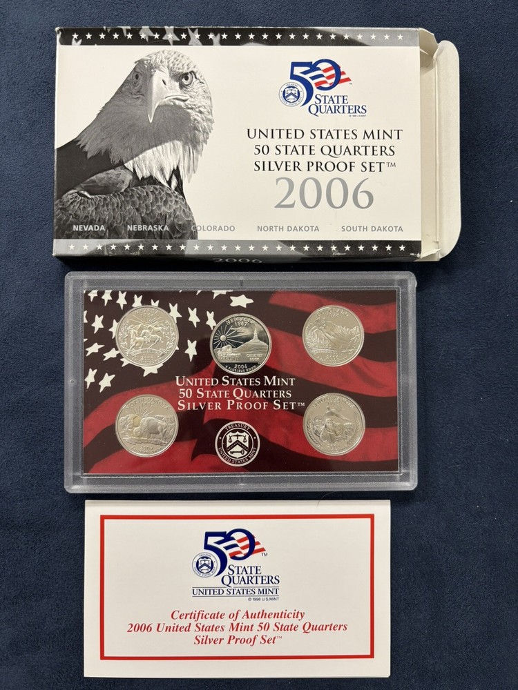 2006 Us Mint 50 States Quarters Silver Proof Set