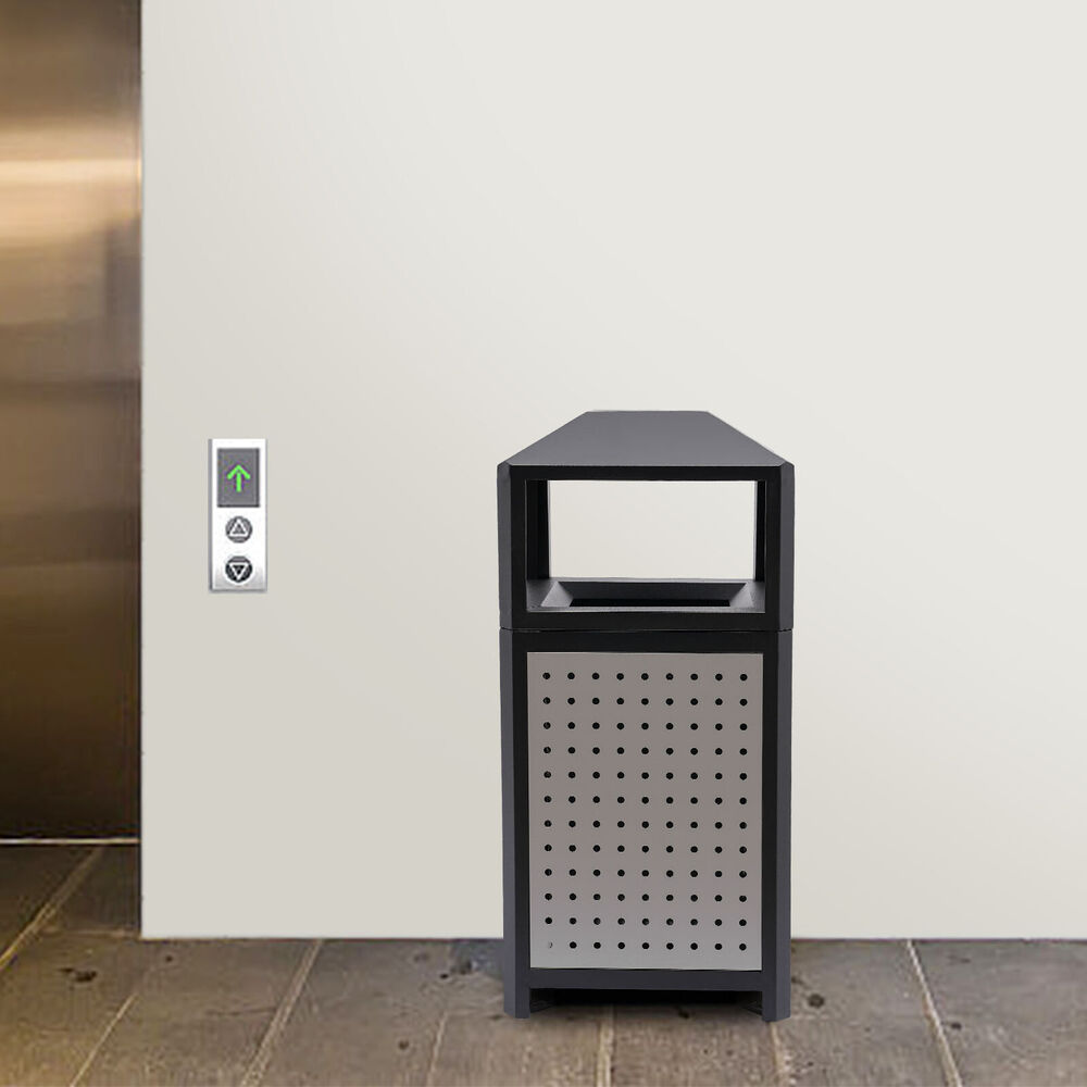 15-Gallon Steel Outdoor Garbage Can with Plastic Liner