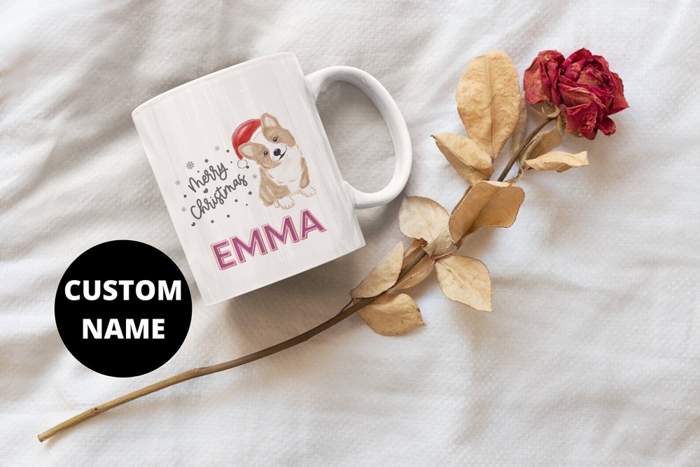 Custom Santa Corgi Christmas Mug Personalized Dog Lover Gift