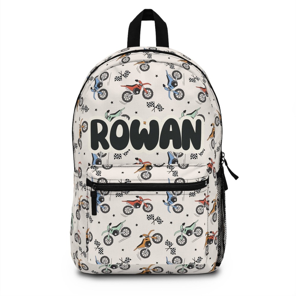 Custom Dirt Bike Backpack for Boys Toddler School Bag-image