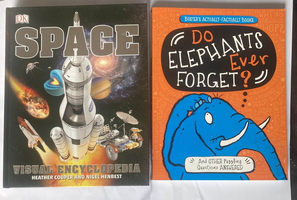 Space Visual Encyclopedia by Nigel Henbest 2016 and Do Elephants Ever Forget Guide-image
