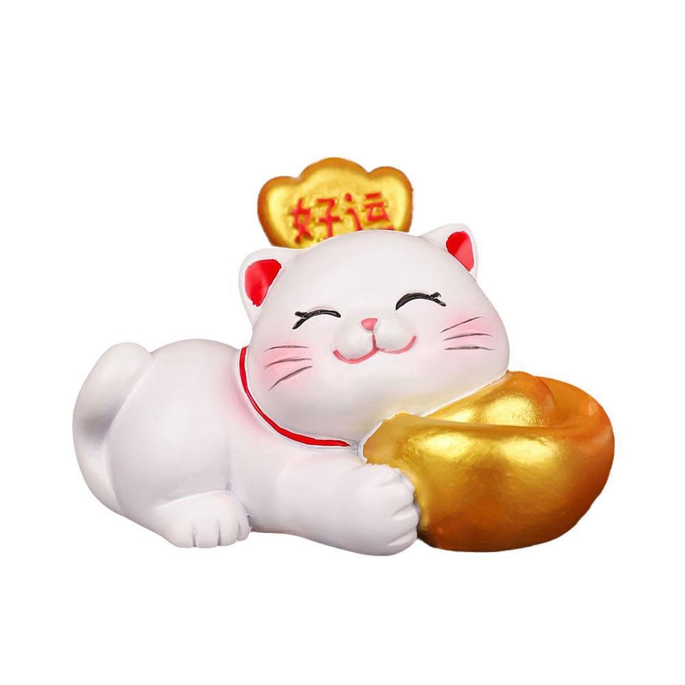 Creative Mini Lucky Cat Ornaments Resin Miniature Decoration Home Decor GX