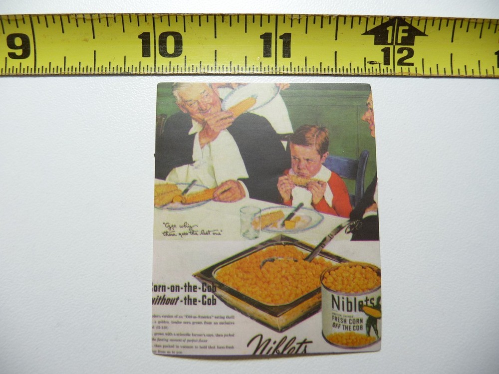 FUN OLD AD ADVERTISEMENT CANNED CORN DECAL STICKER FOOD