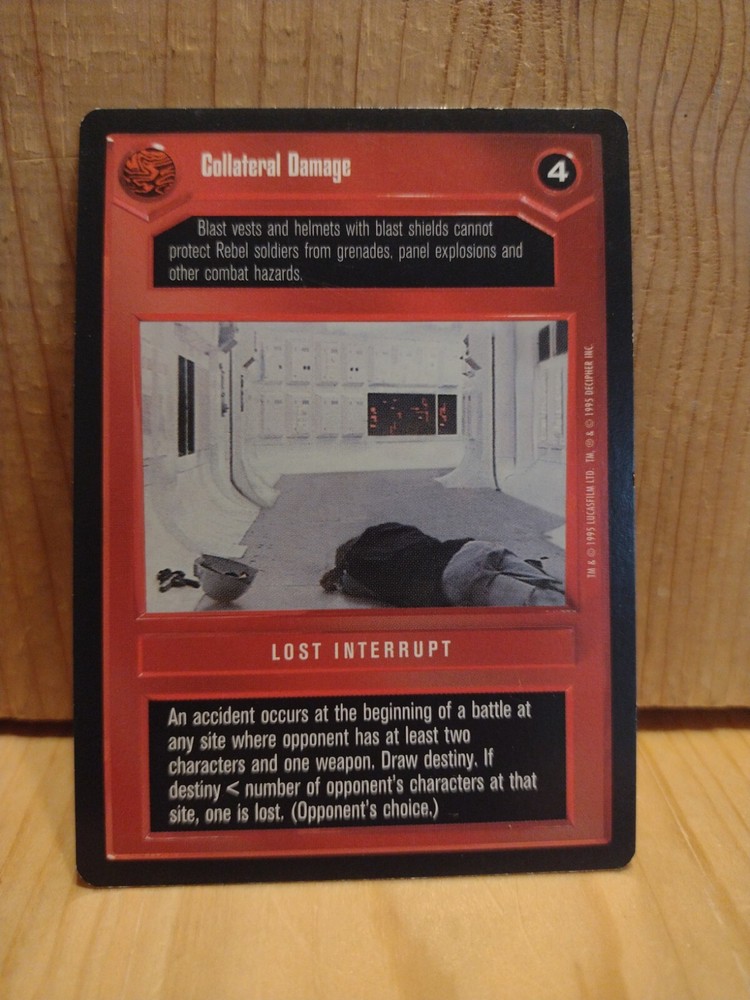 1995 Star Wars Card Game: LOST INTERRUPT: COLLATERAL DAMAGE   black BORDER  MC9
