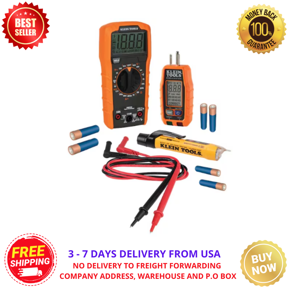 Klein Tools Multi-Meter, Voltage Tester and Outlet Tester Electrical Tool Set
