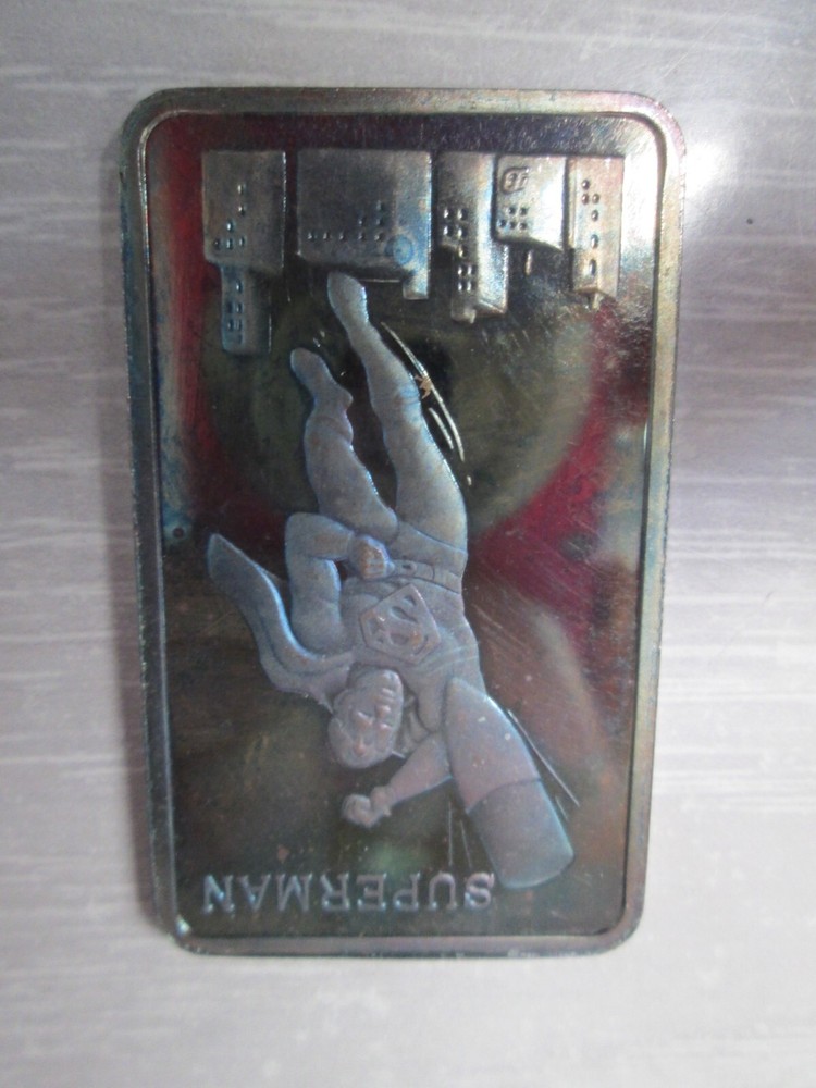 Superman 1974 Proof .999 Fine Silver 1 Ounce Art Bar