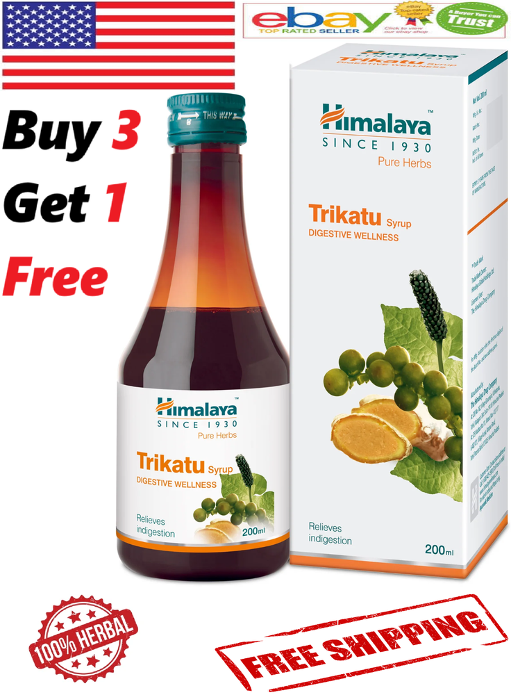 Himalaya Trikatu Syrup For Digestive Wellness 100% Natural 200ml. (FREE SHIP)