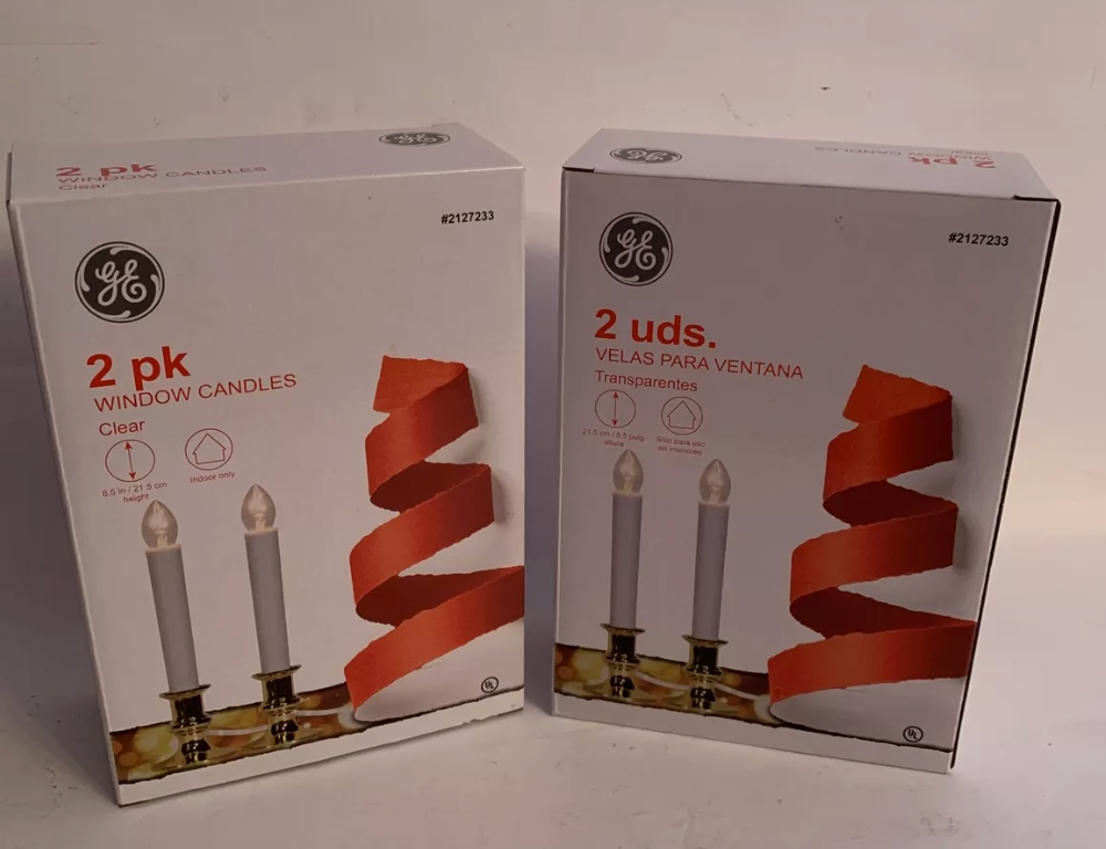 General Electric Window Candles 2 Pack Clear 8.5