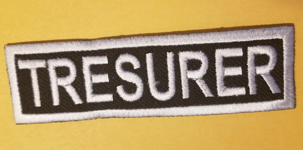 TREASURER Club Officer Embroidered Patch with Global Shipping