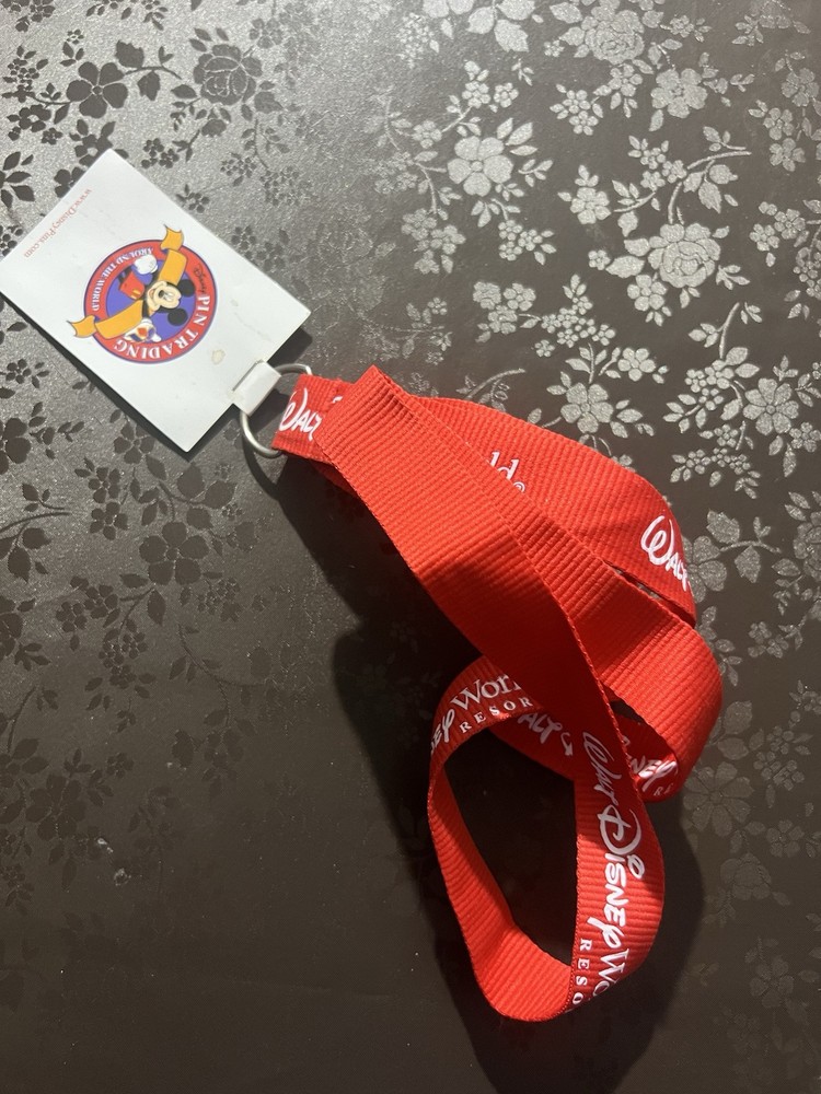 Vintage Red Walt Disney World Lanyard for Pin Trading at Parks  
