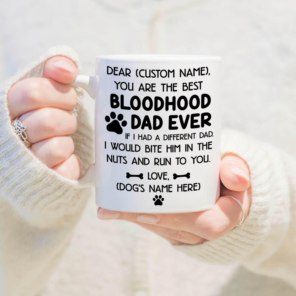 Personalized Name Gift Mug Bloodhood Dad Ever Mug Father's Day Gift Mug