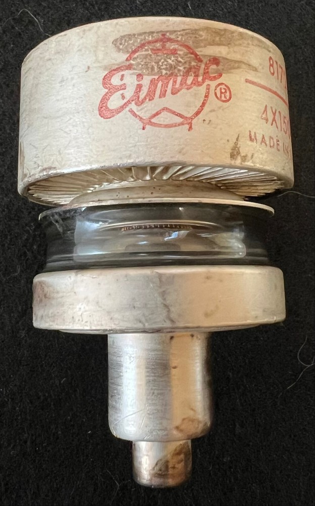 EIMAC JAN-8172 RADIAL BEAM POWER TETRODE 4X150G  COAXIAL BASE RADIO FREQ AMP