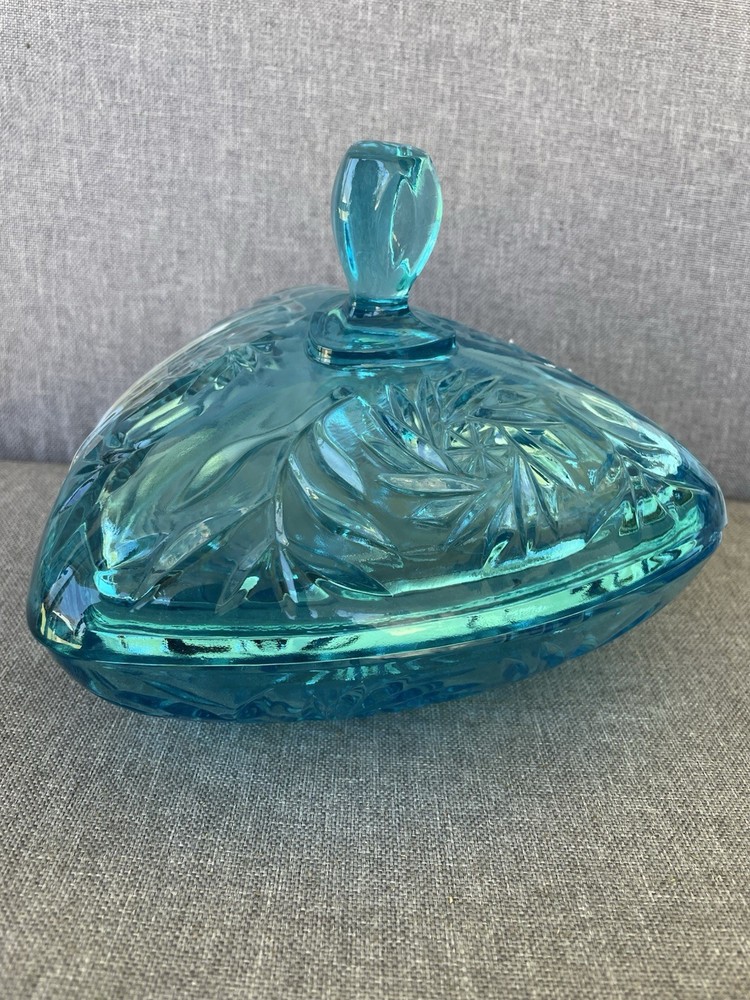 Vintage Glass Candy Dish with Lid for Sweets Display