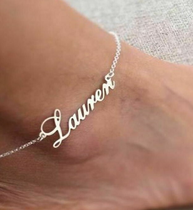 Custom Name Anklet Bracelet - Cute Stainless Steel Personalized Foot Chain Jewelry-image