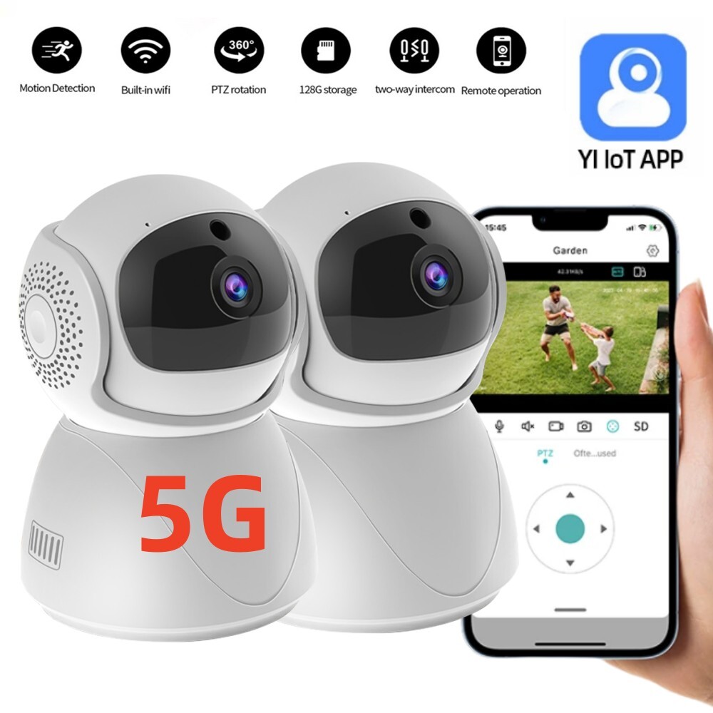 YI 5G Pan-Tilt WiFi Indoor Security Camera for Pets Baby Monitor 2-Pack-image