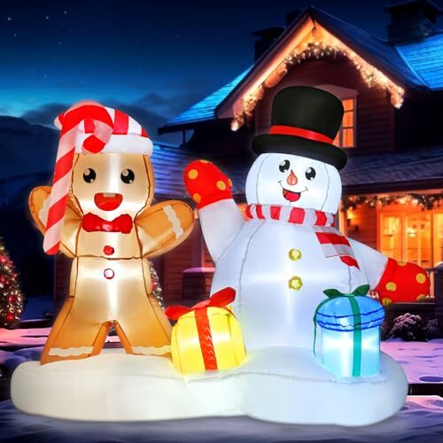 Christmas Outdoor Inflatables, 4FT Blow Up Christmas Decorations Outdoor,