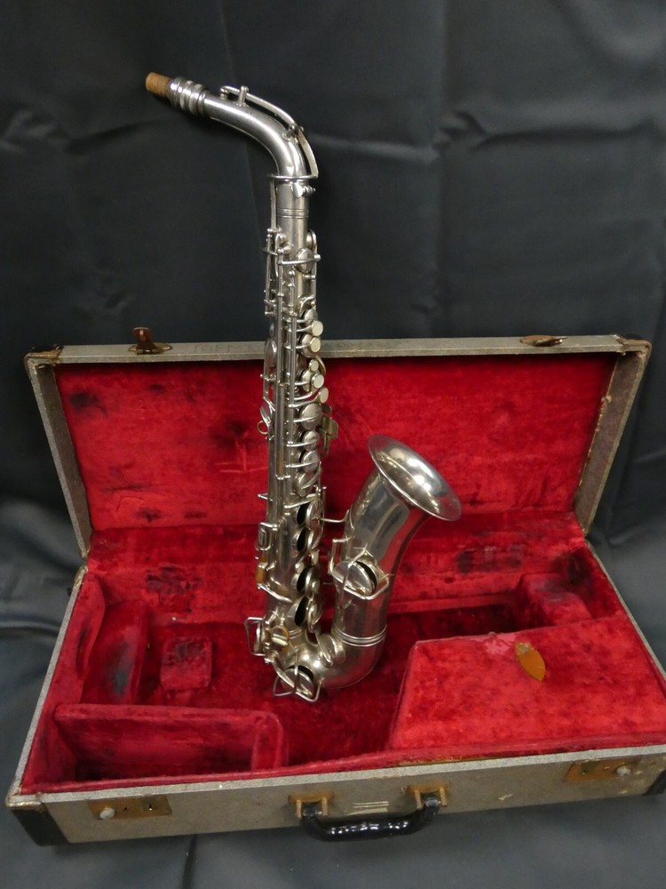Vintage CG Conn Low Pitch Alto Sax, Silver Plated