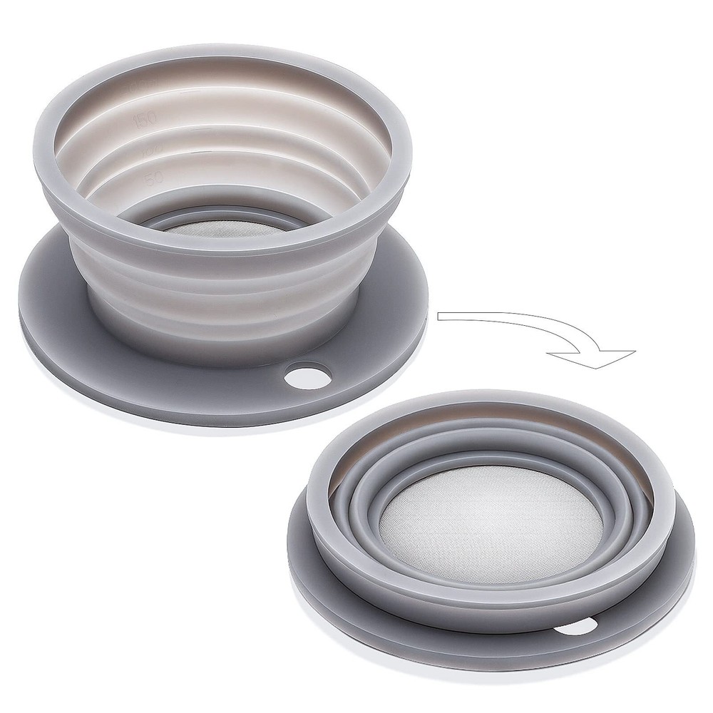 MQQFU Collapsible Reusable Paperless Pour Over Coffee Dripper, Portable Travel Design