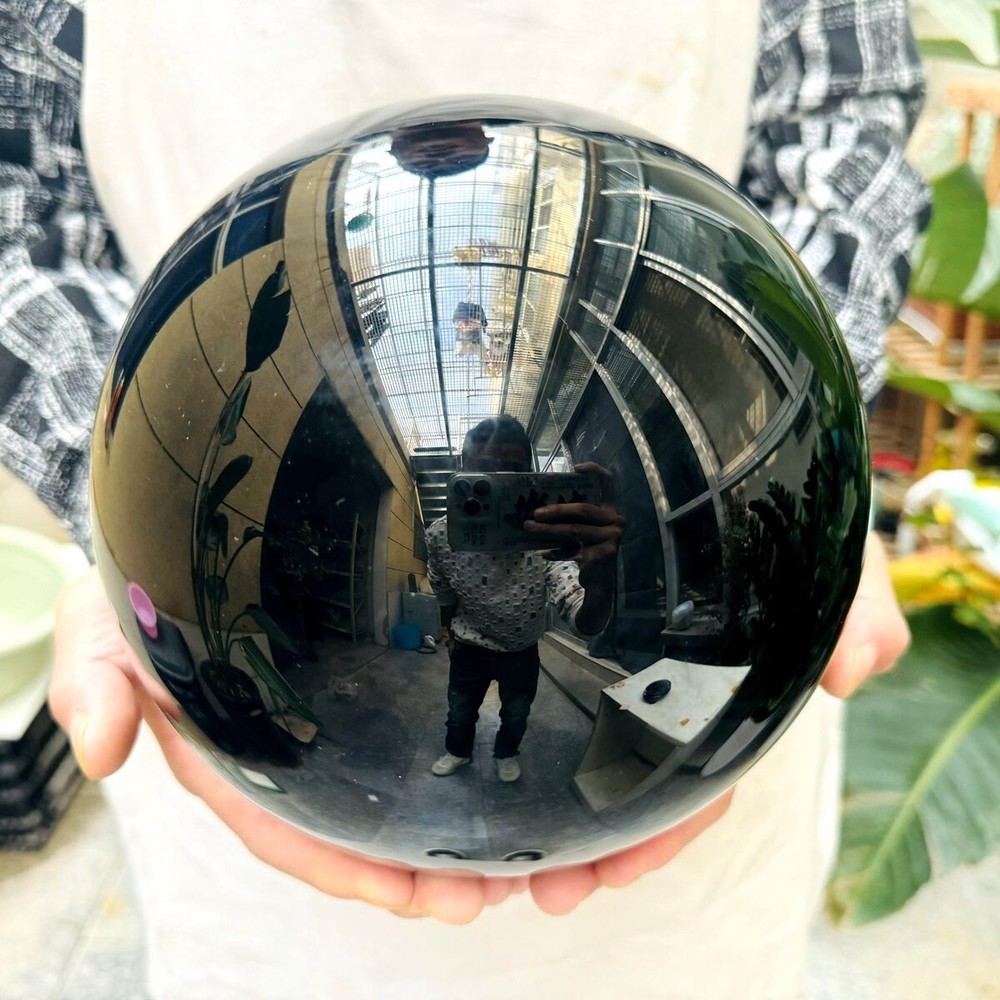 21.47LB  Natural black obsidian ball repair quartz crystal ball gift Healing