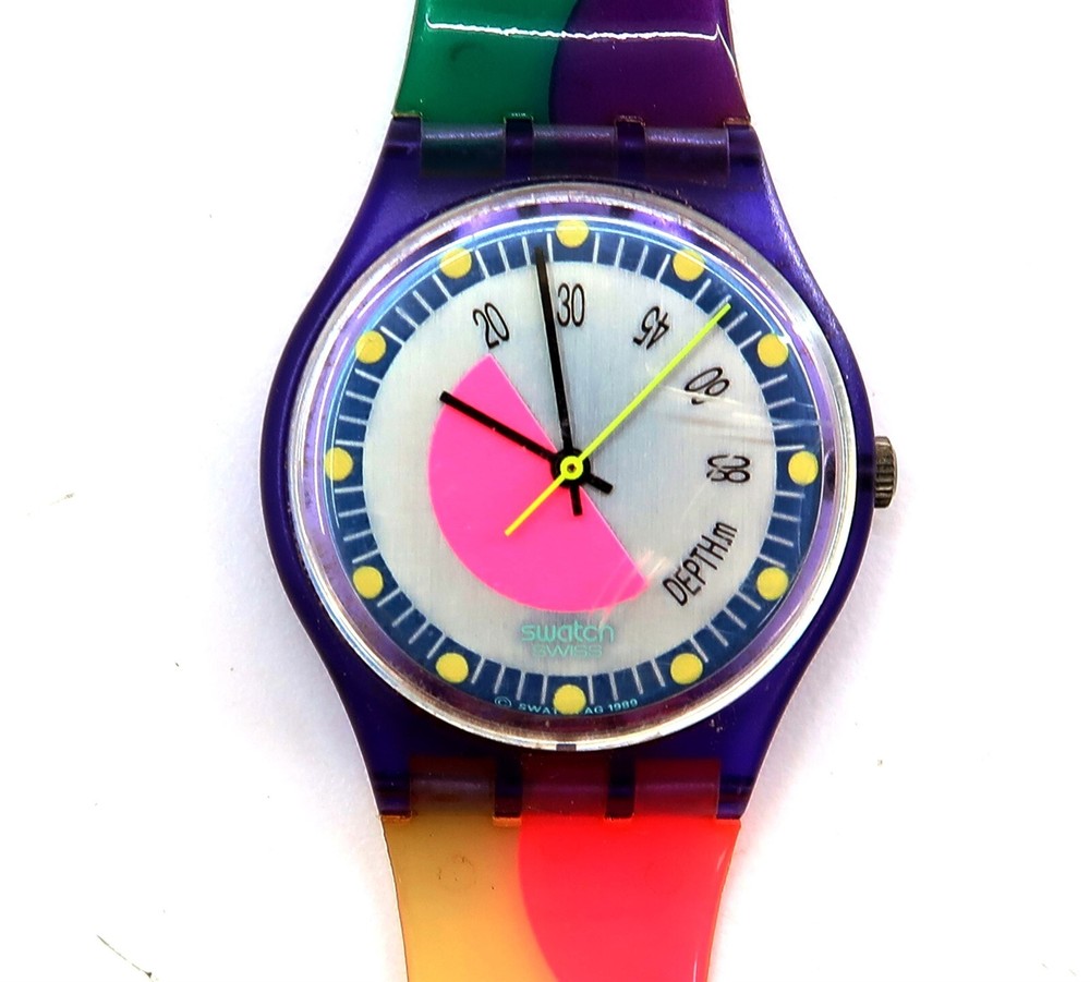 Swatch Watch SCOOB-A-DOO GV102 WORKS BUT HAS A BROKEN BAND PARTS OR REPAIR 1990