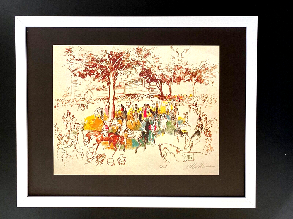 LEROY NEIMAN +  RACES AT ASCOT  + CIRCA 1990'S + SIGNED PRINT FRAMED + BUY NOW-image