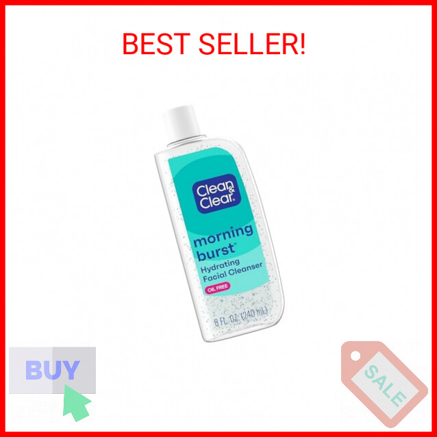 Clean & Clear Morning Burst Oil-Free Hydrating Facial Cleanser with BHA, Cucumbe