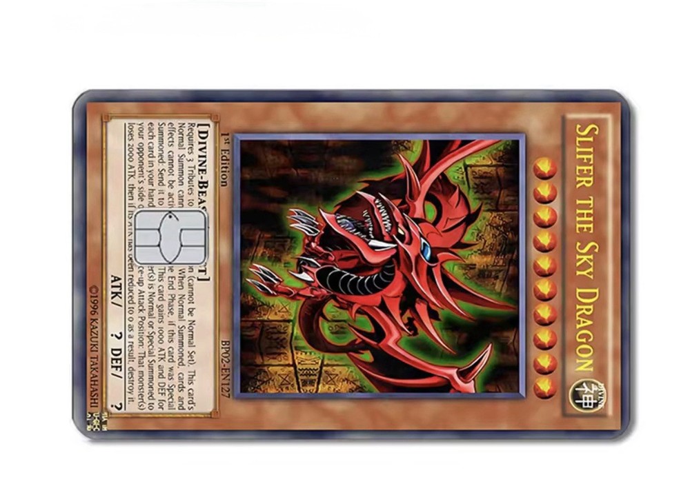 Yu-Gi-Oh Slifer The Sky Dragon 1st Edition Credit Card Skin Decal Sticker-image
