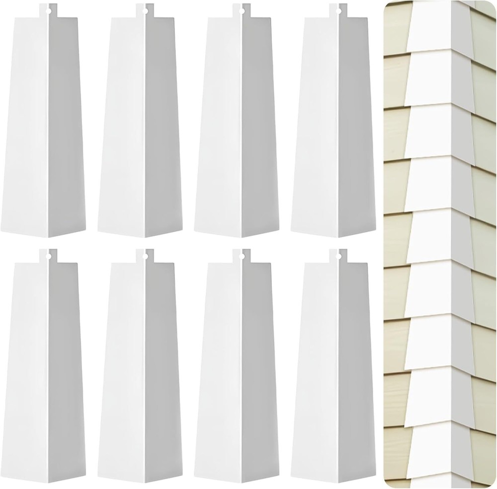 8 Pcs Aluminum Siding Corners,8 inch Outside Corner Trim Metal Siding Panels ...