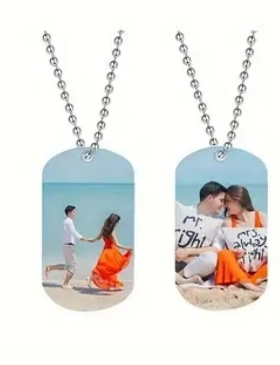 Custom Double-Sided Photo Dog Tag Necklace - Personalized Gift-image