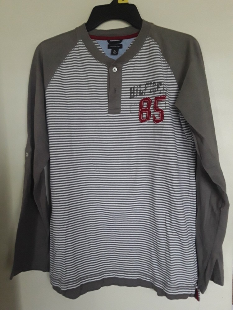 Tommy Hilfiger Youth Size 20 XL Gray-Green Henley Long Sleeve Shirt
