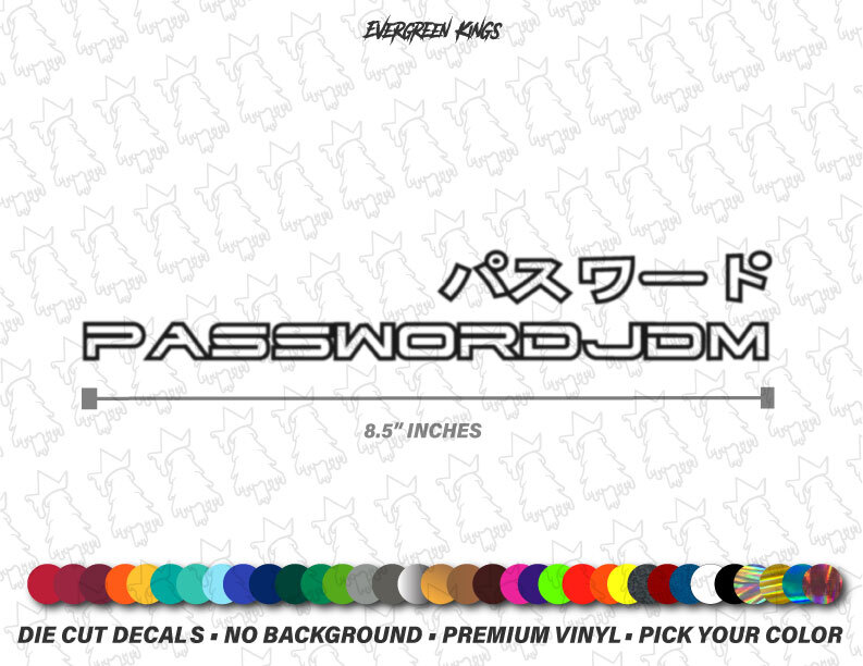 PASSWORD JDM - Vinyl Decal Car Sticker Japan Kanji - US Seller - Pick your color-image