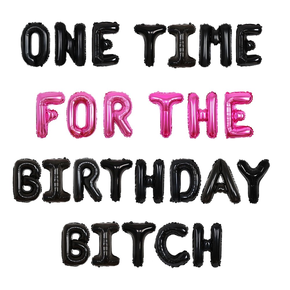 Hot Pink Birthday Party Decorations for Girls and Women - One Time for the Birthd