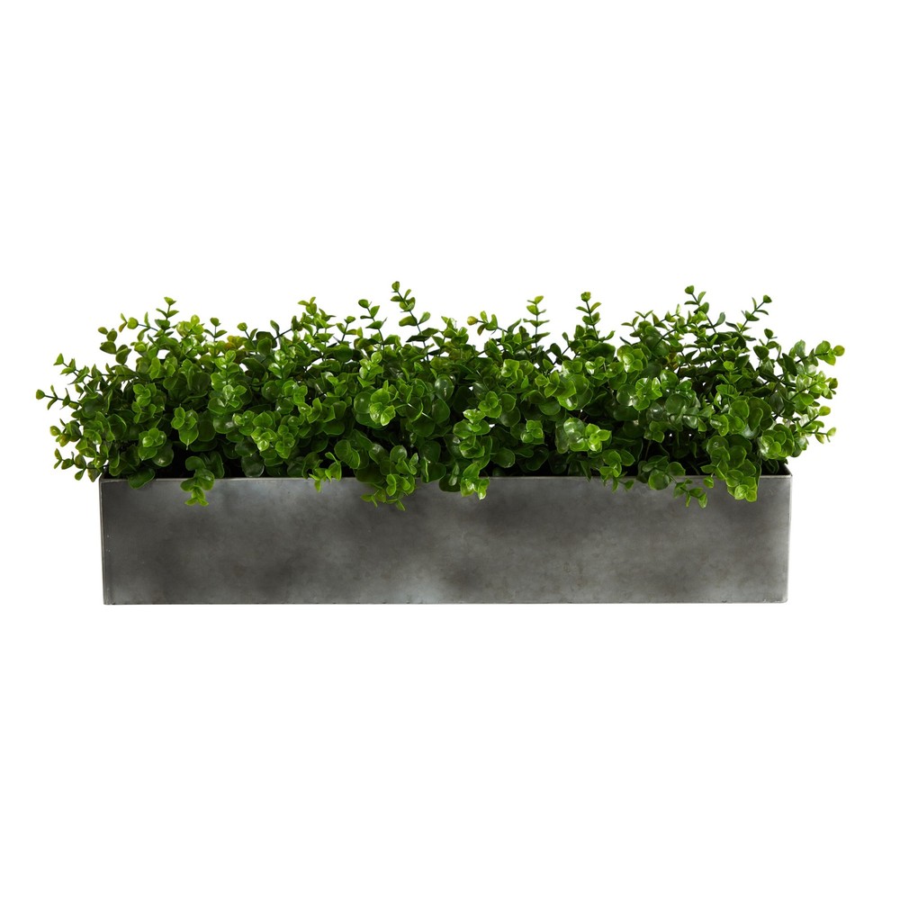 25-Inch Artificial Eucalyptus Plant in 4.5-Inch White Pot  