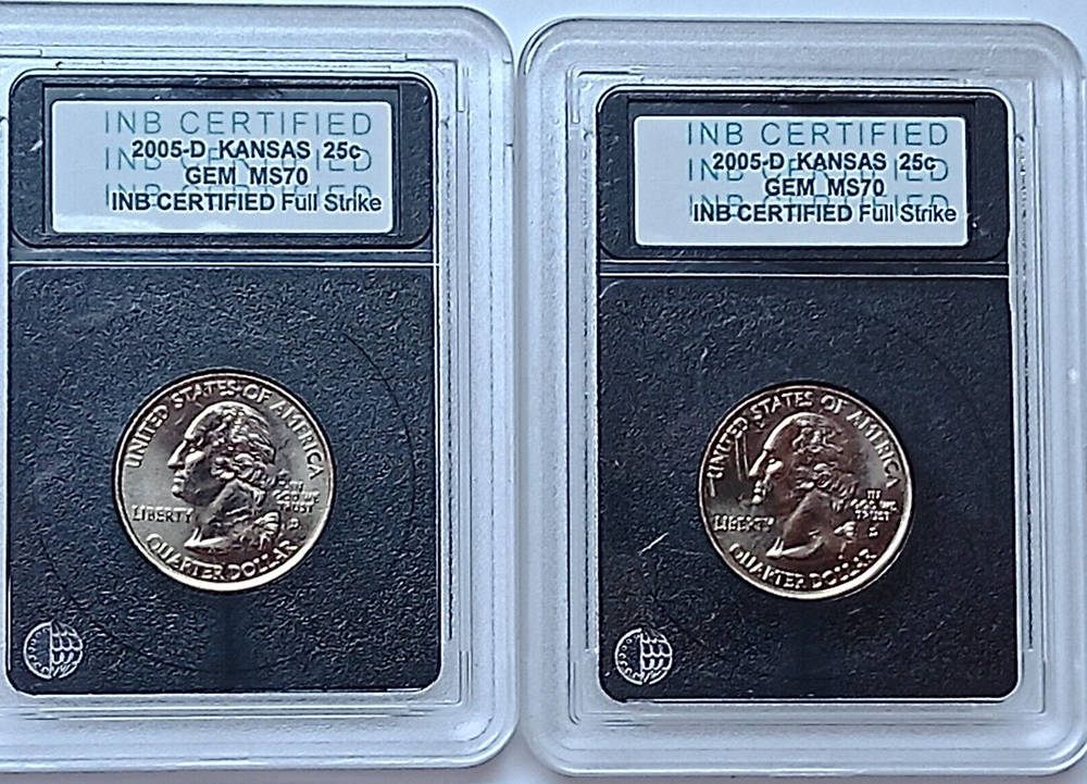 (2) 2005 D КАНЗАССКИЕ ЧЕТВЕРТАКИ, ОЧЕНЬ КРАСИВЫЕ, ВЫГЛЯДЯТ КАК ВЫСОКОКАЧЕСТВЕННЫЕ КОЛЛЕКЦИОННЫЕ ПРЕДМЕТЫ
