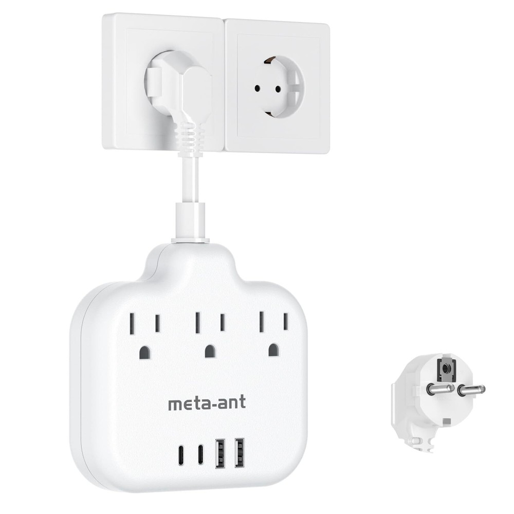 European Travel Plug Adapter USB C, International Plug Adapter, US to Europe ...