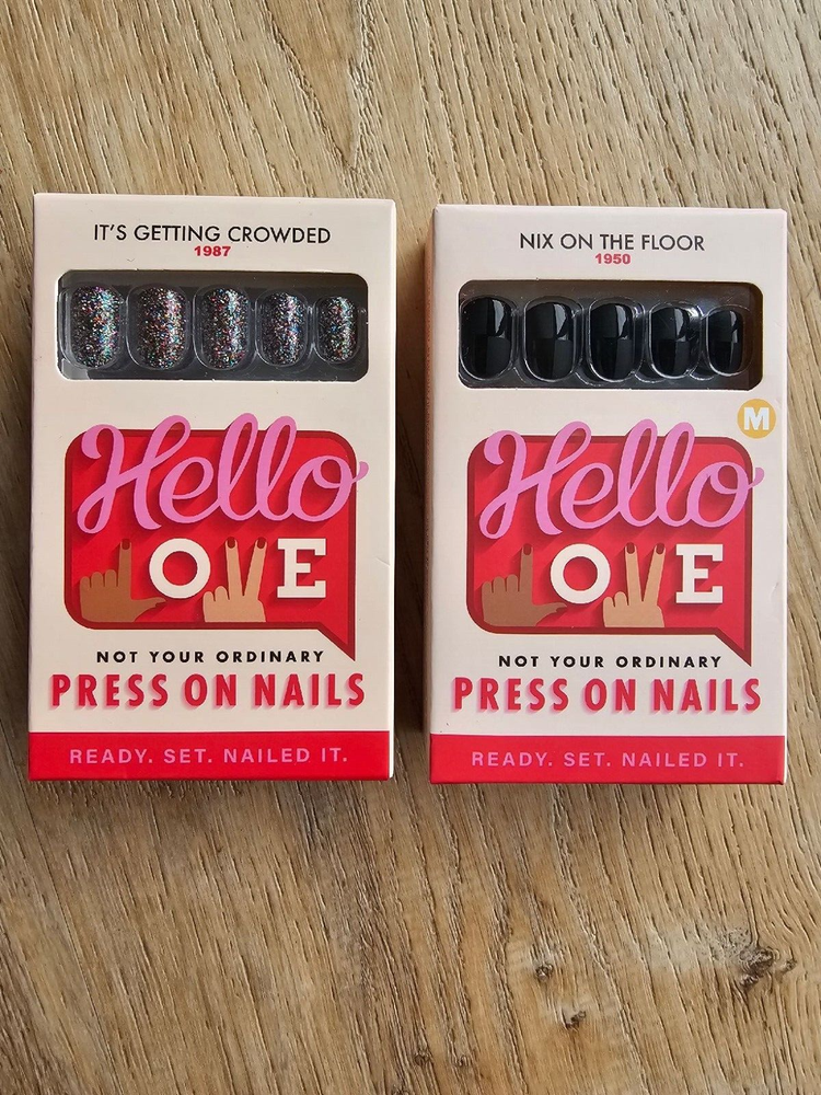 New in Box Hello Love Press On Nails (2) It's Getting Crowded & Nix on the Floor