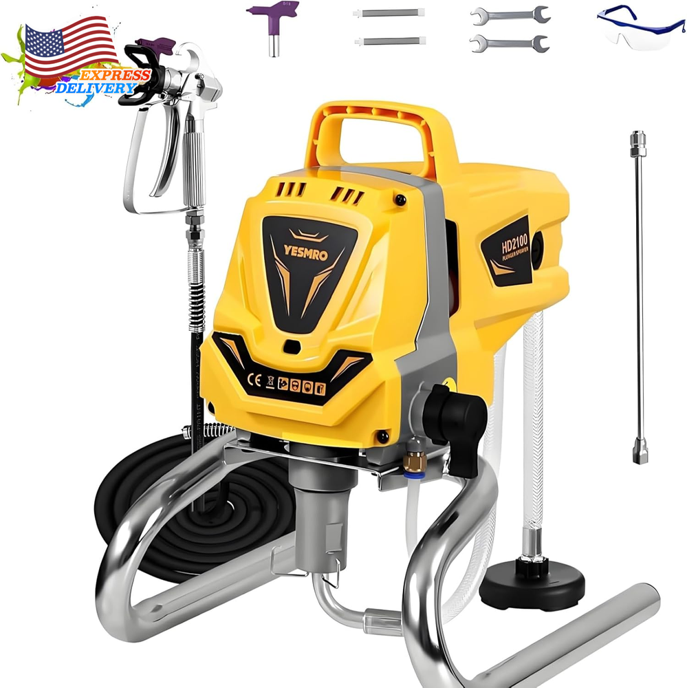 1100W Airless Paint Sprayer for House Paint 3300 Psi Low Overspray DIY Handyman