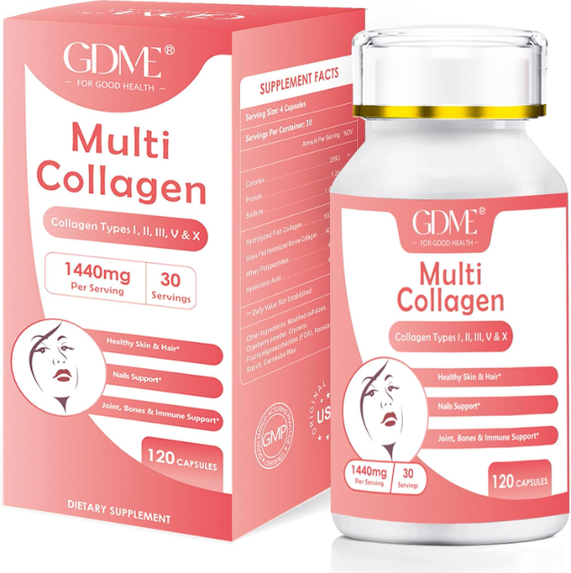 Premium Collagen Peptides 1440 MG Hydrolyzed Anti-Aging (Types I,II,III,V,X)