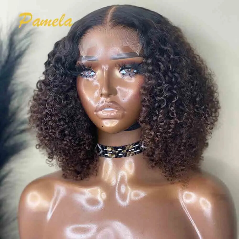 Honey Blonde Ombre Bob Glueless Lace Front Wig 1B/4 Human Hair