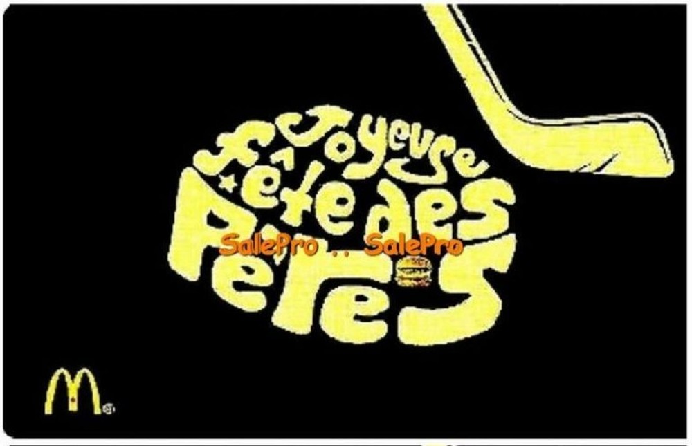 McDonalds Fathers Day Rare Collectible Gift Card French English