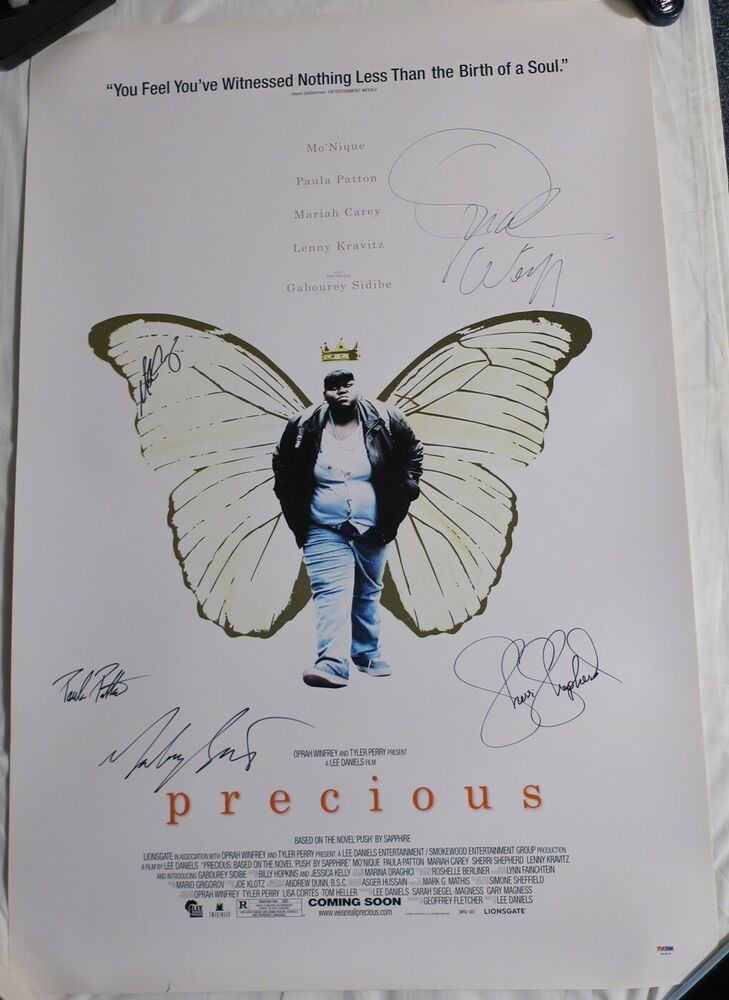 Precious Oprah Winfrey Mariah Carey +3 Signed 27x40 Movie Poster PSA/DNA #X02872