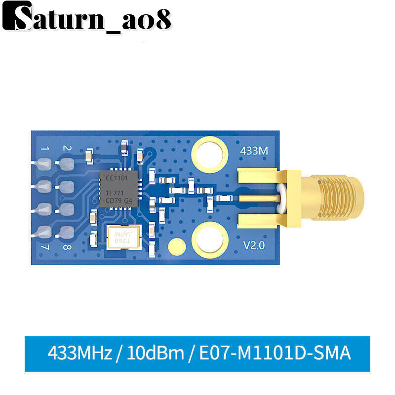1/5PCS CC1101 SPI 433MHz Range 10 dBm Wireless Transceiver Module SMA EBYTE