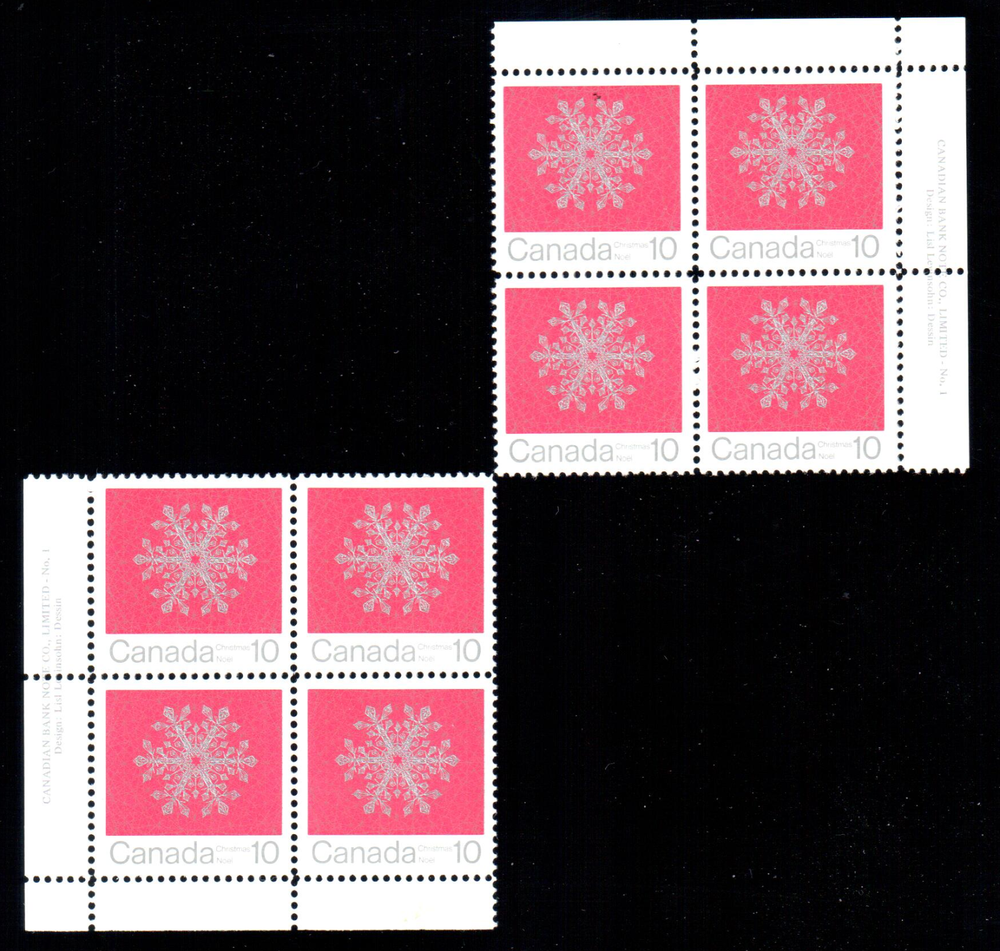 Canada Scott 556 Plate Blocks 2 Positions MNH Mint Never Hinged Stamps