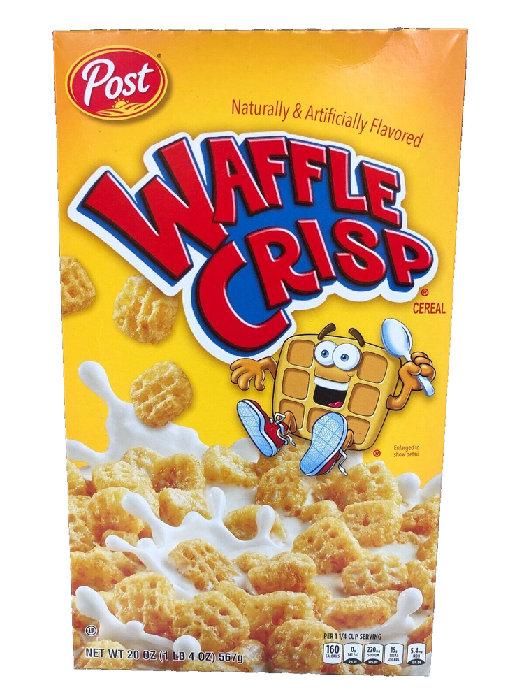 NEW POST WAFFLE CRISP CEREAL 20 OZ (567g) BOX BUY NOW FAST SHIPPING WORLD WIDE-image