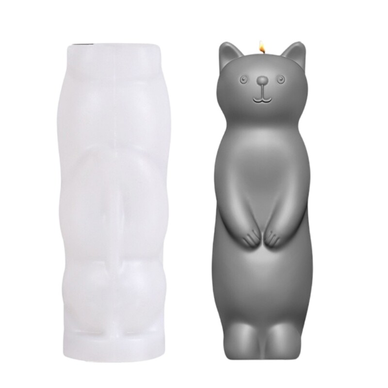 Silicone Standing Cat Figurine Molds for Epoxy Resin Crafts