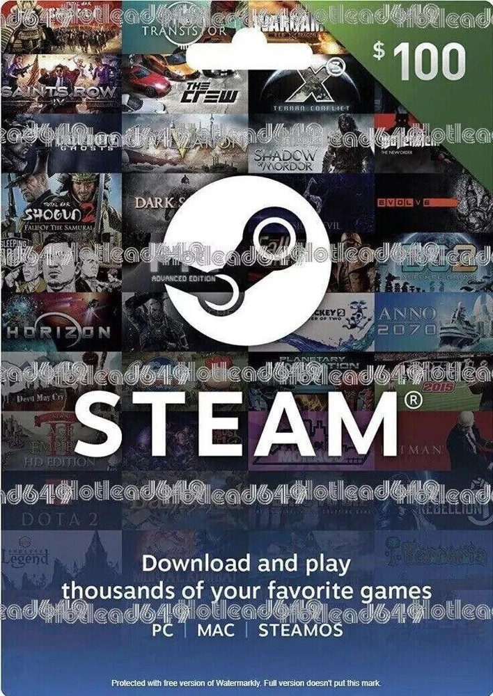 $100 Steam Gift Card - PC Game Code & Digital Wallet Top-Up