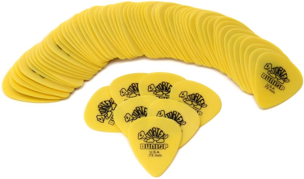 Dunlop 418R073 Tortex Standard Guitar Picks .73mm Yellow 72-pack