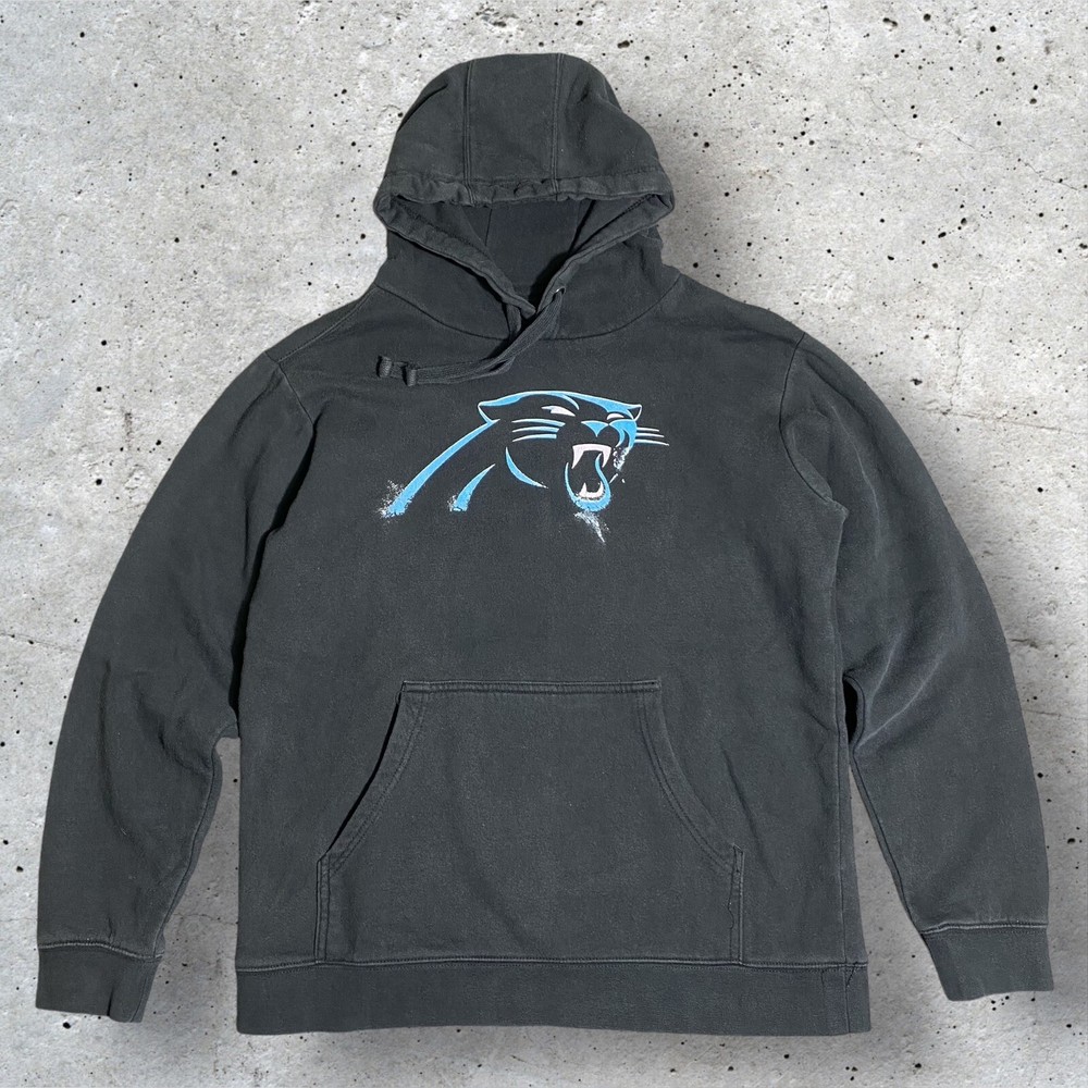 Carolina Panthers Hooded Pullover Mens Medium Black Hoodie Sweatshirt M Retro
